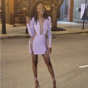 Lilac cutout mini dress